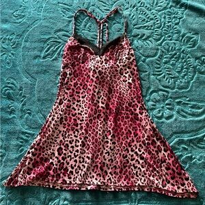Secret Treasures Pink Cheetah Slip Dress
